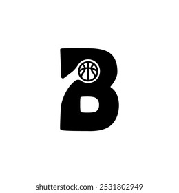B Ilustración vectorial de logotipo de letra de baloncesto