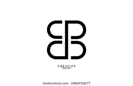 B, BB, Letras Abstractas Logo Monograma