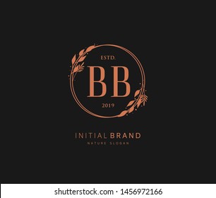 B BB Beauty vector initial logo, handwriting logo of initial signature, wedding, fashion, jewerly, boutique, floral and botanical with creative template for any company or business.