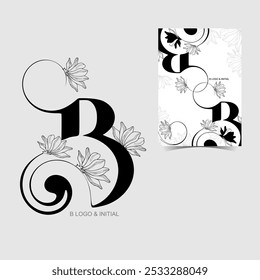 B, BB, logotipo inicial del Vector de la belleza, colección del monograma de la boda, Plantillas Guardar minimalistas y florales modernas para las tarjetas de la invitación, la fecha, identidad del logotipo para el Vector, boutique, cafetería