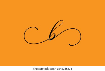 b or bb Cursive Letter Initial Logo Design Template Vector Illustration