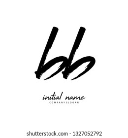 B BB Initial brush logo template vector