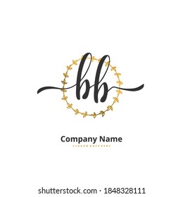 B BB Initial Handschrift und Signatur Logo Design mit Kreis. Schönes Design handgeschriebenes Logo für Mode, Team, Hochzeit, Luxus-Logo.