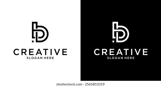 B or BB initial letter logo design vector