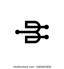 B or BB letter logo design vector.
