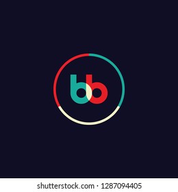 B BB logo design with colorful circle frame. Modern logo template with bright color concept. vector illustration