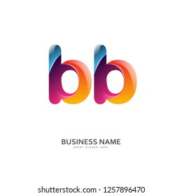 B B BB Logo Letter Design Vector colorful glossy color. Design Template