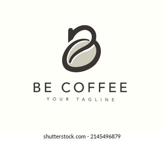 B bean coffee initial letter logo template illustration inspiration