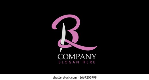 B beauty letter logo initial design