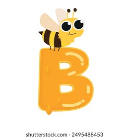 B is for bee english alphabet upper case flashcard