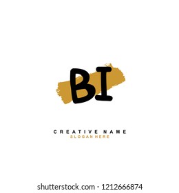 B I BI Initial abstract logo concept vector