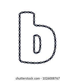 B Bicycle Chain Letter Logo Icon Design