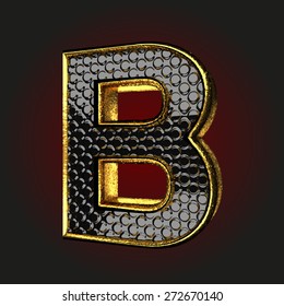 b black letter with gold