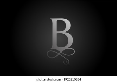 B schwarz-weiß elegante Monogramm Ornament-Buchstaben Symbol Symbol für Luxus. Business- und Corporate-Bracking-Design für Business-Produkte