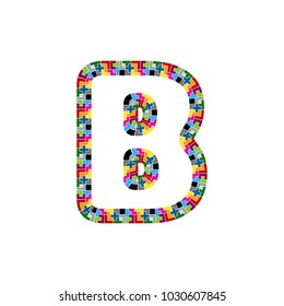 B Block Puzzle Letter Logo Icon Design