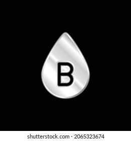 B Blood Type silver plated metallic icon