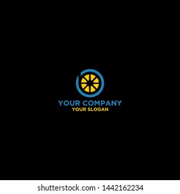 B Blue Lemon Logo Design Vector