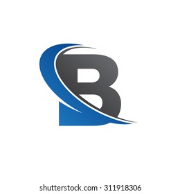 B Blue Swoosh Logo Stock Vector (Royalty Free) 311918306