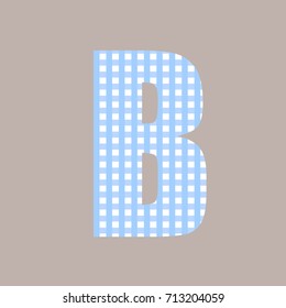 B blue vector alphabet letter with cage isolated on Grey background