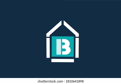 B blue white alphabet letter logo icon design. Company and business identity template