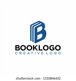 B book logo, creative book logo vector art illustration education