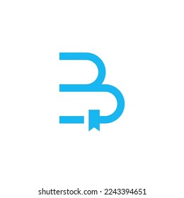 B with book logo design vector sign