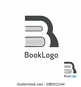 B Book negative icon logo