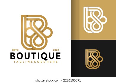B Boutique Clover Logo Design, brand identity logos vector, modern logo, Logo Designs Vector Illustration Template