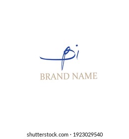 B i branch logo with beauty monogram and elegant logo design
