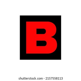 B Markenname Symbol, Vektorformular. Rotes B-Quadrat-Symbol.