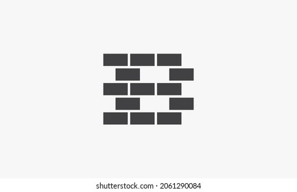 B brick letter logo concept isolated on white background.