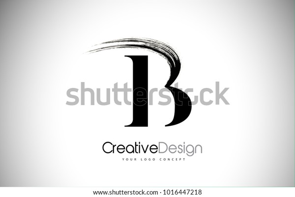 B Brush Stroke Letter Logo Design Stock Vector (Royalty Free ...