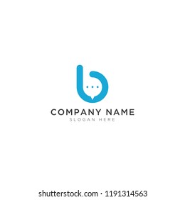 B With Bubble Speak Logo Template Design Vector, Emblem, Design Concept, Creative Symbol, Icon