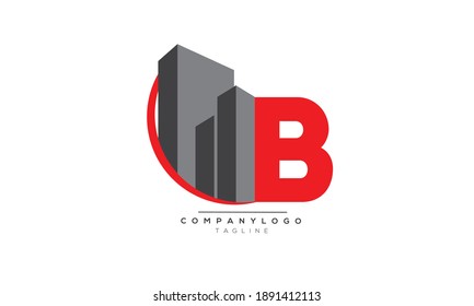 B Builders Icon Monogram Letter Text Stock Vector (Royalty Free ...