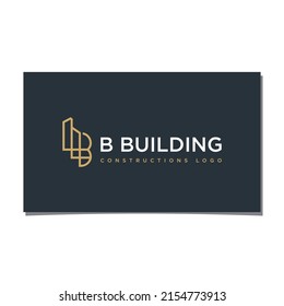 B BUILDING CONSTRUCTION LOGO DESIGN VECTOR