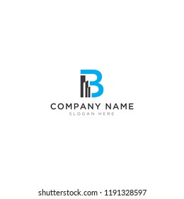 B with building Logo Template Design Vector, Emblem, Design Concept, Creative Symbol, Icon