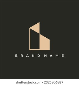b logotipo vectorial de alquiler de edificios