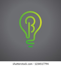 B Bulb logo. The concept of a green b-shaped logo letter b illustrates environmentally friendly for energy companies