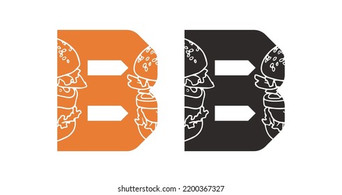 B Burger Logo Vector Icon Symbol Stock Vector (Royalty Free) 2200367327 ...