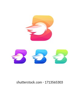 b grabar la potencia del logotipo de la letra