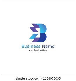 B Business Logo Design Template
