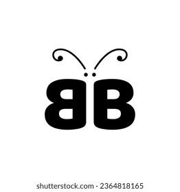 B Butterfly brand name vector icon.