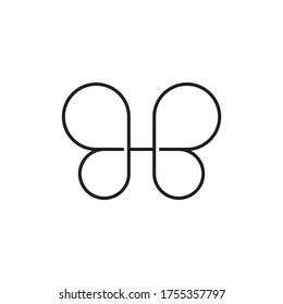 B B Schmetterling elegantes Logo-Design-Konzept