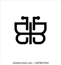 b butterfly logo / logo bb