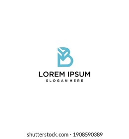 B, BY, YB letter logo vector monogram