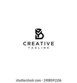 B, BY, YB letter logo vector monogram