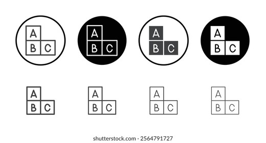 A B C alphabet blocks icon simple vector symbol