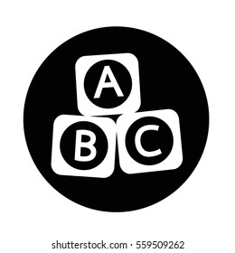 A B C baby toy brick block icon