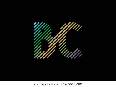 B C, BC Diseño de logotipo carta inicial plantilla vectorial, Símbolo gráfico de alfabeto para identidad empresarial