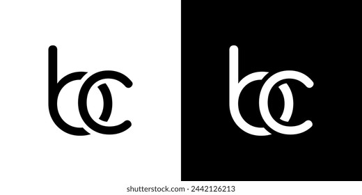 B C, BC Plantilla de vector de diseño de logotipo de letra inicial, símbolo de alfabeto gráfico para identidad empresarial corporativa